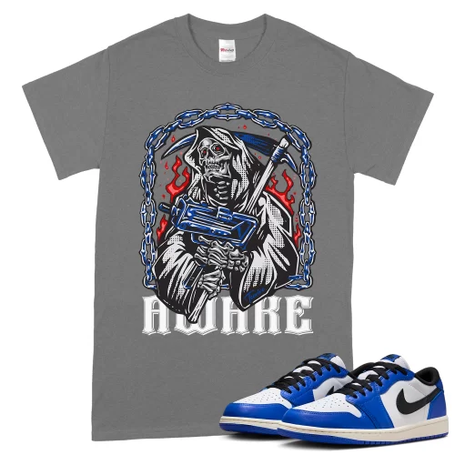 TeeVivo T-Shirt Match Air Jordan 1 Retro Low OG Game Royal Awake – Air Jordan 1 Shirt, AJ1 Shirt