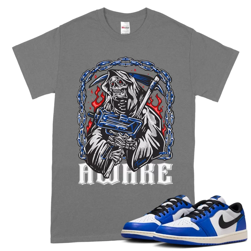 TeeVivo T-Shirt Match Air Jordan 1 Retro Low OG Game Royal Awake – Air Jordan 1 Shirt, AJ1 Shirt