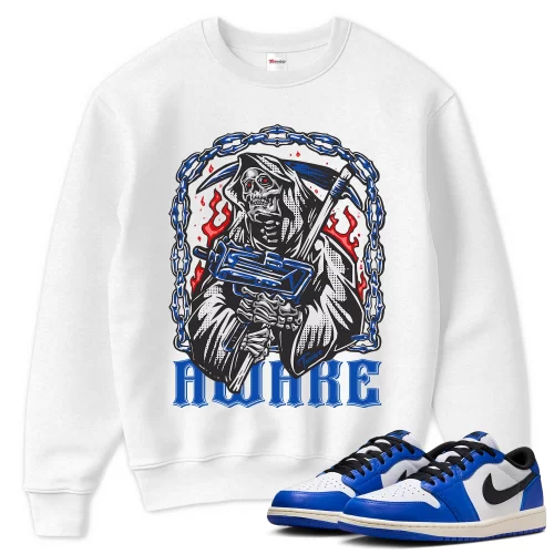 TeeVivo Sweatshirt Match Air Jordan 1 Retro Low OG Game Royal Awake – Air Jordan 1 Sweatshirt, AJ1 Sweatshirt
