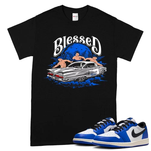 TeeVivo T-Shirt Match Air Jordan 1 Retro Low OG Game Royal Blessed – Air Jordan 1 Shirt, AJ1 Shirt