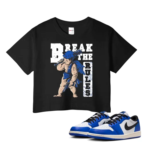 TeeVivo Crop Top Match Air Jordan 1 Retro Low OG Game Royal Break the rules – Air Jordan 1 Crop Top, AJ1 Crop Top