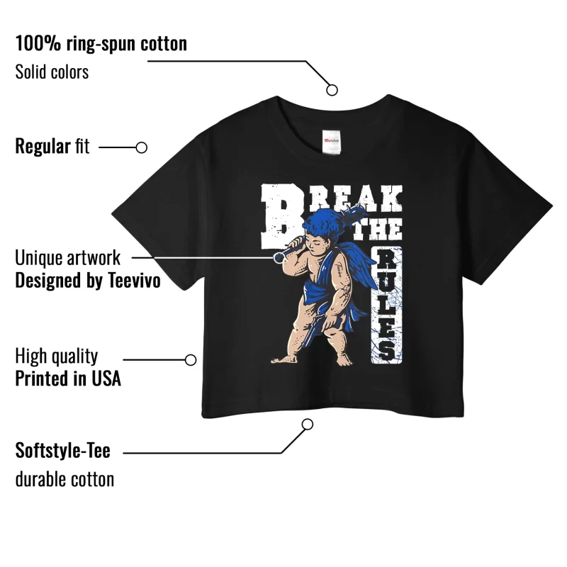 TeeVivo Crop Top Match Air Jordan 1 Retro Low OG Game Royal Break the rules – Air Jordan 1 Crop Top, AJ1 Crop Top