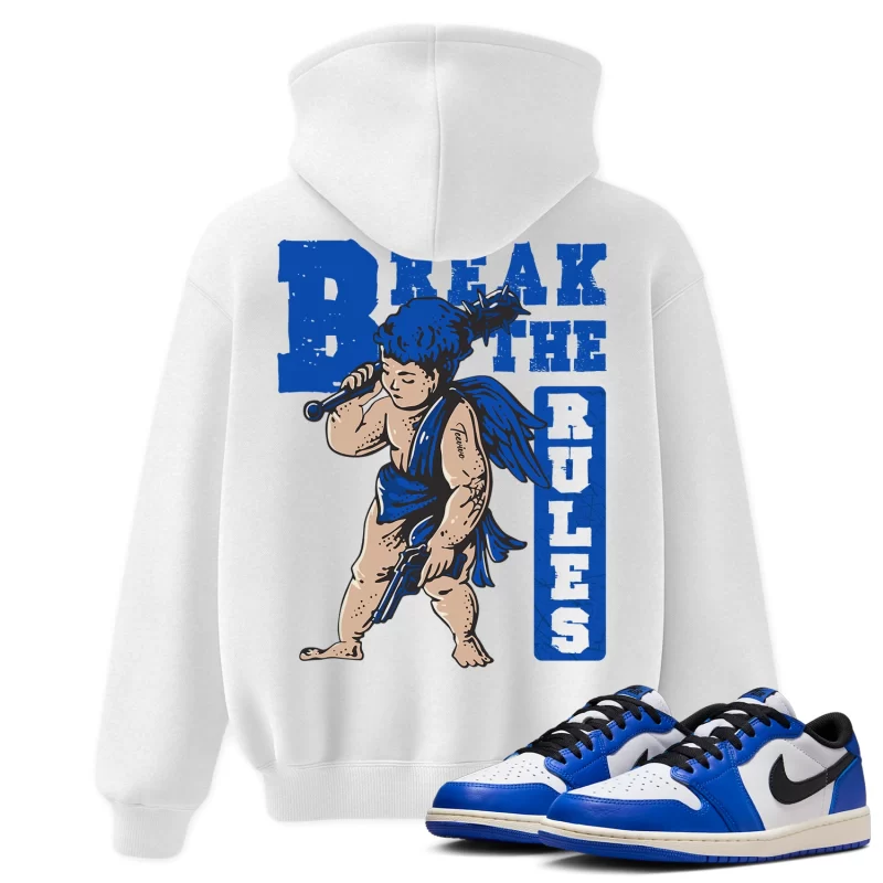 TeeVivo Hoodie Match Air Jordan 1 Retro Low OG Game Royal Break the rules – Air Jordan 1 Hoodie, AJ1 Hoodie