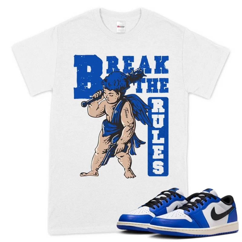TeeVivo T-Shirt Match Air Jordan 1 Retro Low OG Game Royal Break the rules – Air Jordan 1 Shirt, AJ1 Shirt