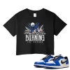 TeeVivo Crop Top Match Air Jordan 1 Retro Low OG Game Royal Burning the ground – Air Jordan 1 Crop Top, AJ1 Crop Top