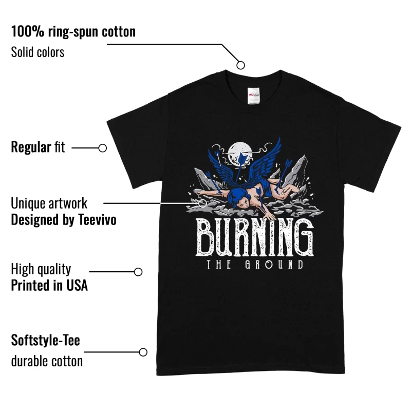 TeeVivo T-Shirt Match Air Jordan 1 Retro Low OG Game Royal Burning the ground – Air Jordan 1 Shirt, AJ1 Shirt