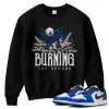 TeeVivo Sweatshirt Match Air Jordan 1 Retro Low OG Game Royal Burning the ground – Air Jordan 1 Sweatshirt, AJ1 Sweatshirt