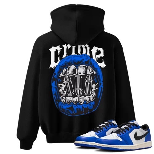 TeeVivo Hoodie Match Air Jordan 1 Retro Low OG Game Royal Crime – Air Jordan 1 Hoodie, AJ1 Hoodie