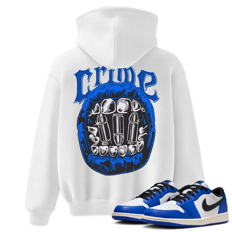TeeVivo Hoodie Match Air Jordan 1 Retro Low OG Game Royal Crime – Air Jordan 1 Hoodie, AJ1 Hoodie