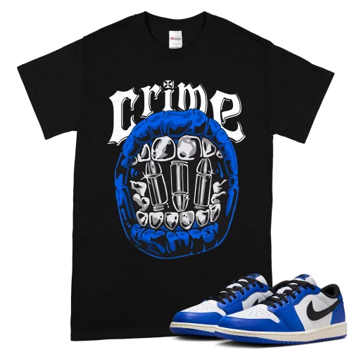 TeeVivo T-Shirt Match Air Jordan 1 Retro Low OG Game Royal Crime – Air Jordan 1 Shirt, AJ1 Shirt