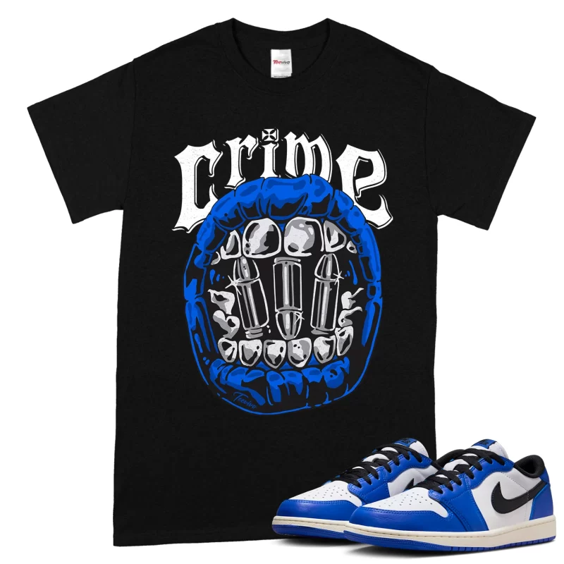 TeeVivo T-Shirt Match Air Jordan 1 Retro Low OG Game Royal Crime – Air Jordan 1 Shirt, AJ1 Shirt