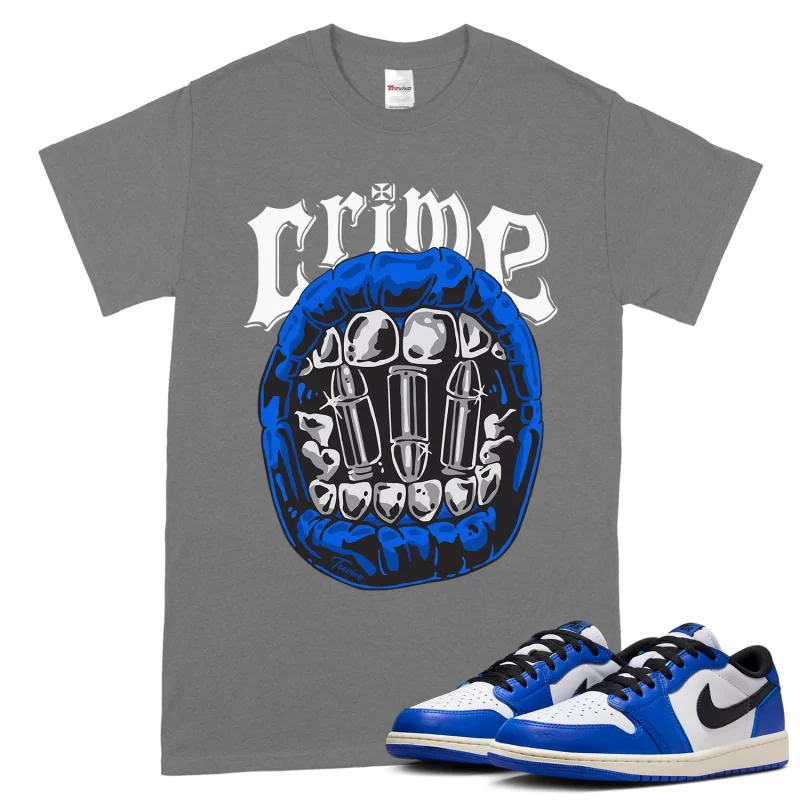 TeeVivo T-Shirt Match Air Jordan 1 Retro Low OG Game Royal Crime – Air Jordan 1 Shirt, AJ1 Shirt