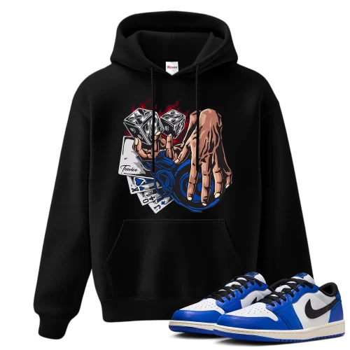 TeeVivo Hoodie Match Air Jordan 1 Retro Low OG Game Royal Gambling – Air Jordan 1 Hoodie, AJ1 Hoodie