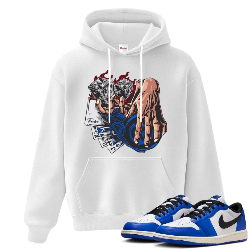 TeeVivo Hoodie Match Air Jordan 1 Retro Low OG Game Royal Gambling – Air Jordan 1 Hoodie, AJ1 Hoodie