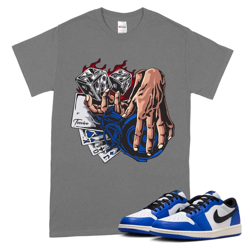 TeeVivo T-Shirt Match Air Jordan 1 Retro Low OG Game Royal Gambling – Air Jordan 1 Shirt, AJ1 Shirt