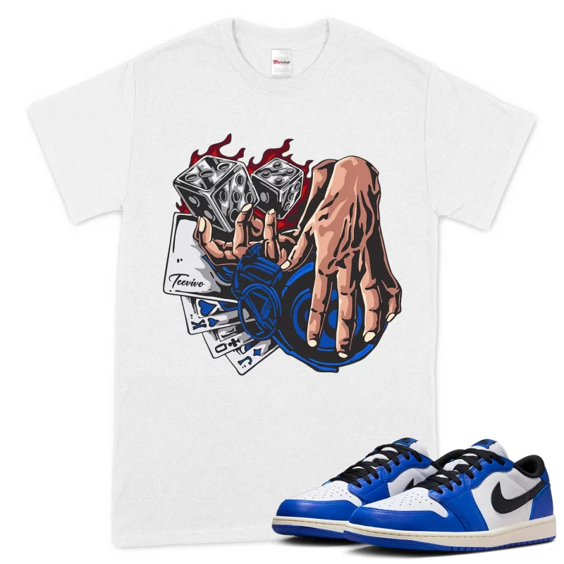 TeeVivo T-Shirt Match Air Jordan 1 Retro Low OG Game Royal Gambling – Air Jordan 1 Shirt, AJ1 Shirt