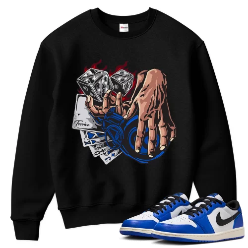 TeeVivo Sweatshirt Match Air Jordan 1 Retro Low OG Game Royal Gambling – Air Jordan 1 Sweatshirt, AJ1 Sweatshirt