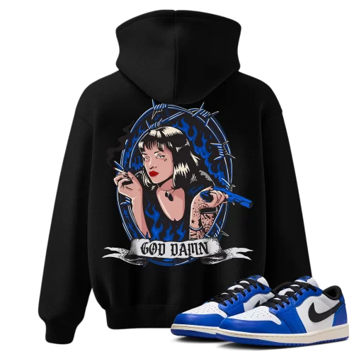 TeeVivo Hoodie Match Air Jordan 1 Retro Low OG Game Royal God Daaamn – Air Jordan 1 Hoodie, AJ1 Hoodie