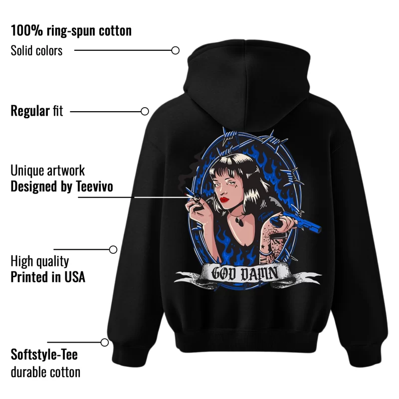 TeeVivo Hoodie Match Air Jordan 1 Retro Low OG Game Royal God Daaamn – Air Jordan 1 Hoodie, AJ1 Hoodie