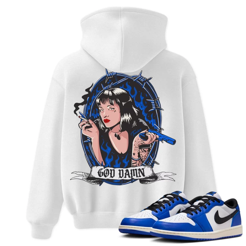 TeeVivo Hoodie Match Air Jordan 1 Retro Low OG Game Royal God Daaamn – Air Jordan 1 Hoodie, AJ1 Hoodie