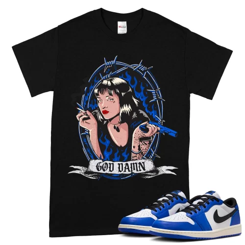 TeeVivo T-Shirt Match Air Jordan 1 Retro Low OG Game Royal God Daaamn – Air Jordan 1 Shirt, AJ1 Shirt