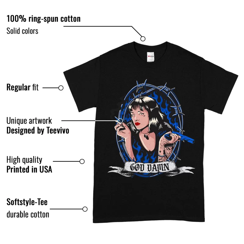 TeeVivo T-Shirt Match Air Jordan 1 Retro Low OG Game Royal God Daaamn – Air Jordan 1 Shirt, AJ1 Shirt