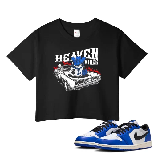 TeeVivo Crop Top Match Air Jordan 1 Retro Low OG Game Royal Heaven vibes – Air Jordan 1 Crop Top, AJ1 Crop Top