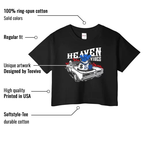 TeeVivo Crop Top Match Air Jordan 1 Retro Low OG Game Royal Heaven vibes – Air Jordan 1 Crop Top, AJ1 Crop Top