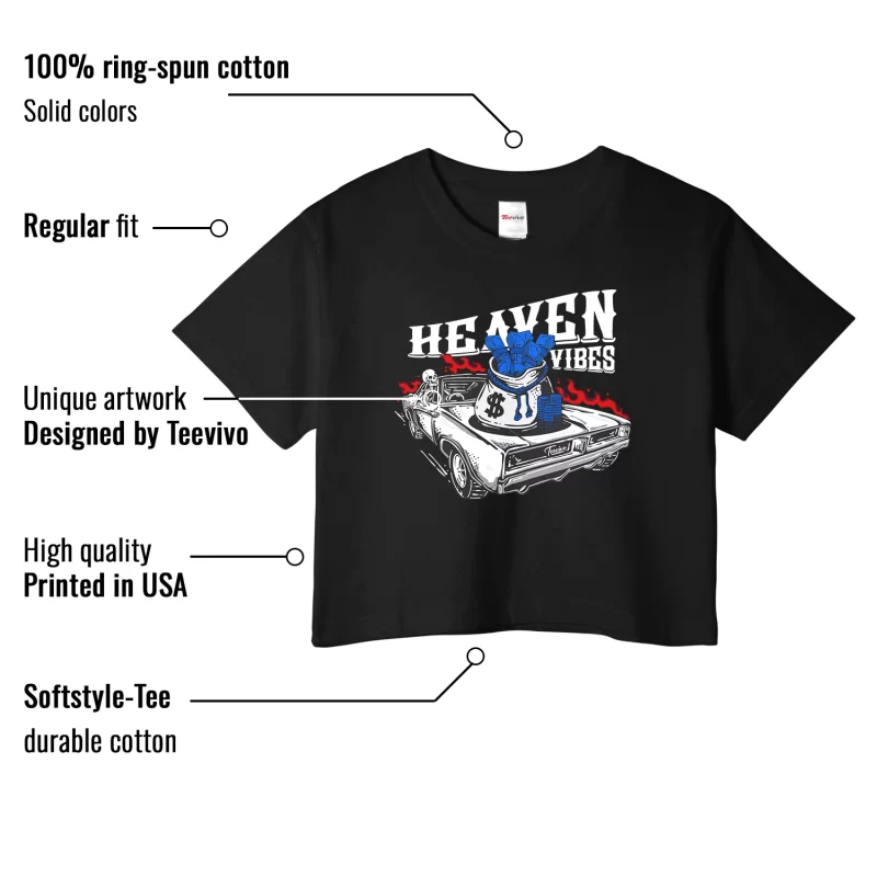 TeeVivo Crop Top Match Air Jordan 1 Retro Low OG Game Royal Heaven vibes – Air Jordan 1 Crop Top, AJ1 Crop Top