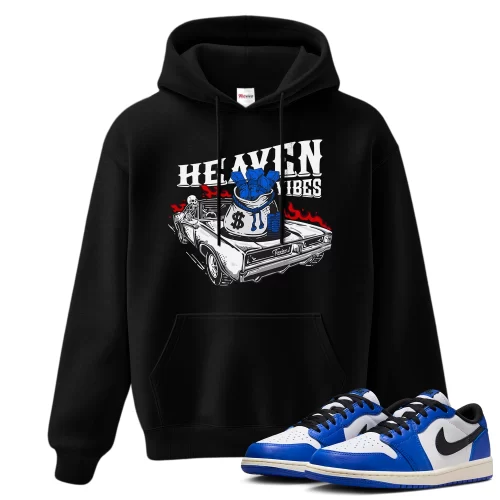 TeeVivo Hoodie Match Air Jordan 1 Retro Low OG Game Royal Heaven vibes – Air Jordan 1 Hoodie, AJ1 Hoodie