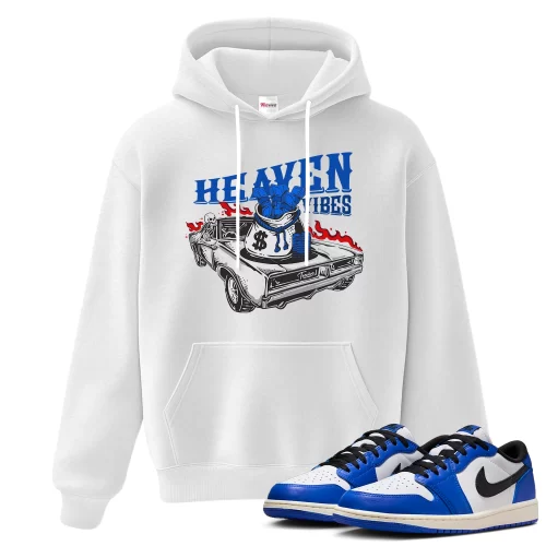 TeeVivo Hoodie Match Air Jordan 1 Retro Low OG Game Royal Heaven vibes – Air Jordan 1 Hoodie, AJ1 Hoodie