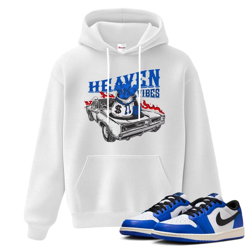 TeeVivo Hoodie Match Air Jordan 1 Retro Low OG Game Royal Heaven vibes – Air Jordan 1 Hoodie, AJ1 Hoodie