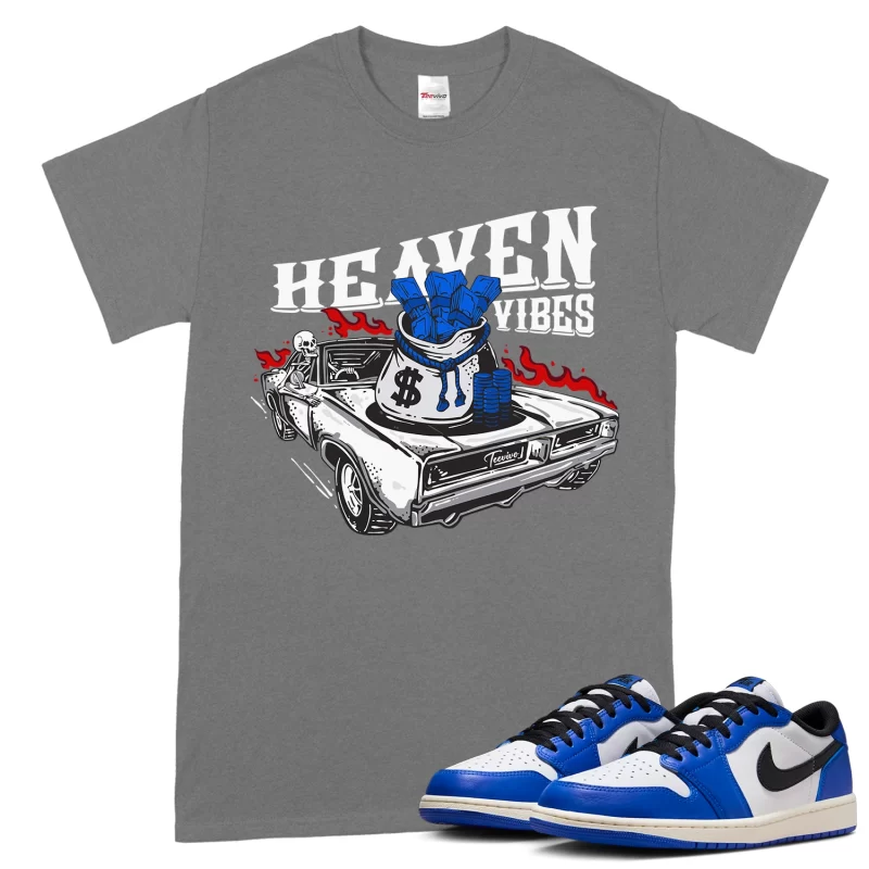 TeeVivo T-Shirt Match Air Jordan 1 Retro Low OG Game Royal Heaven vibes – Air Jordan 1 Shirt, AJ1 Shirt