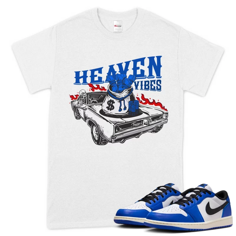 TeeVivo T-Shirt Match Air Jordan 1 Retro Low OG Game Royal Heaven vibes – Air Jordan 1 Shirt, AJ1 Shirt