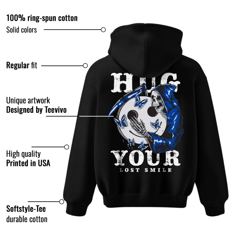 TeeVivo Hoodie Match Air Jordan 1 Retro Low OG Game Royal Hug your lost smile – Air Jordan 1 Hoodie, AJ1 Hoodie