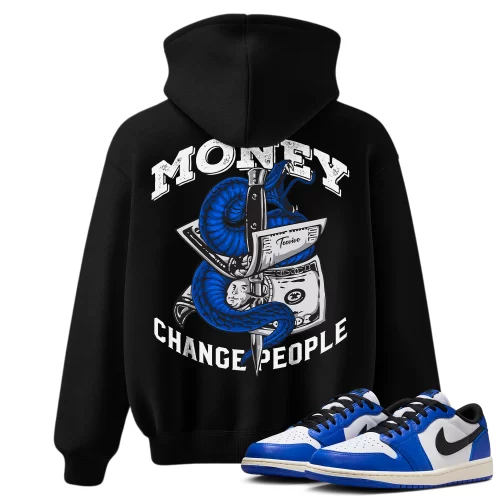 TeeVivo Hoodie Match Air Jordan 1 Retro Low OG Game Royal Money change people – Air Jordan 1 Hoodie, AJ1 Hoodie