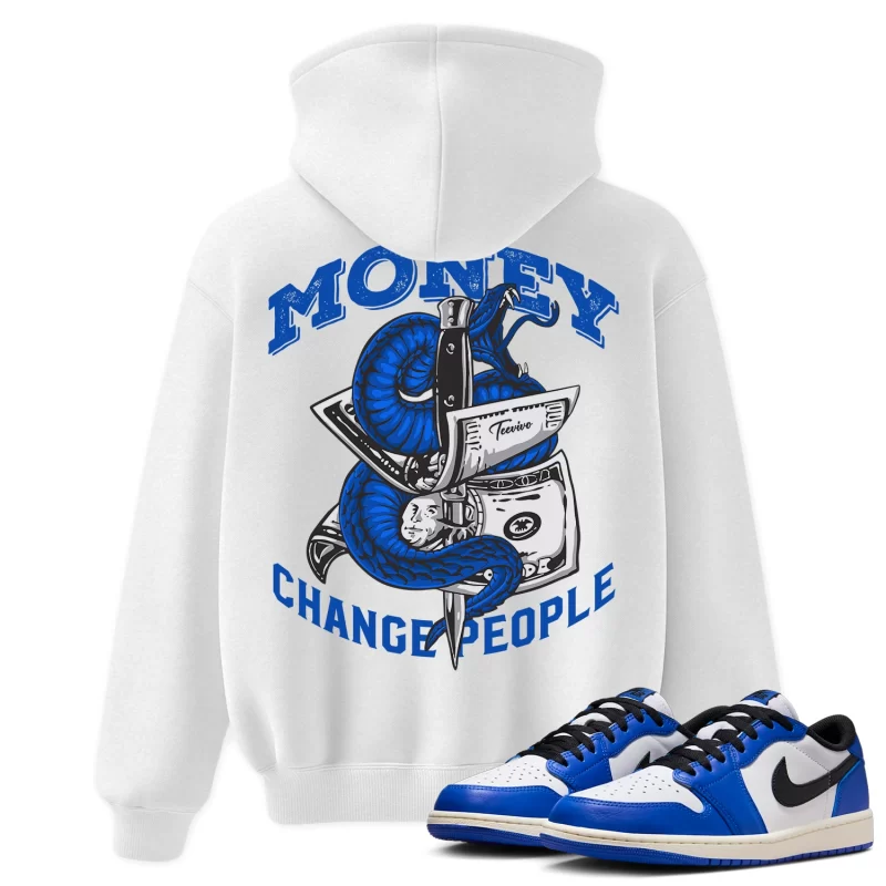 TeeVivo Hoodie Match Air Jordan 1 Retro Low OG Game Royal Money change people – Air Jordan 1 Hoodie, AJ1 Hoodie