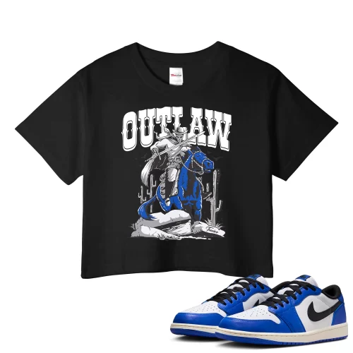 TeeVivo Crop Top Match Air Jordan 1 Retro Low OG Game Royal Outlaw – Air Jordan 1 Crop Top, AJ1 Crop Top
