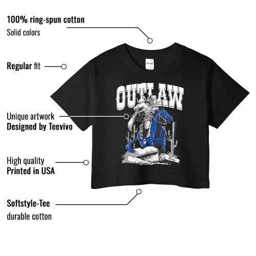 TeeVivo Crop Top Match Air Jordan 1 Retro Low OG Game Royal Outlaw – Air Jordan 1 Crop Top, AJ1 Crop Top