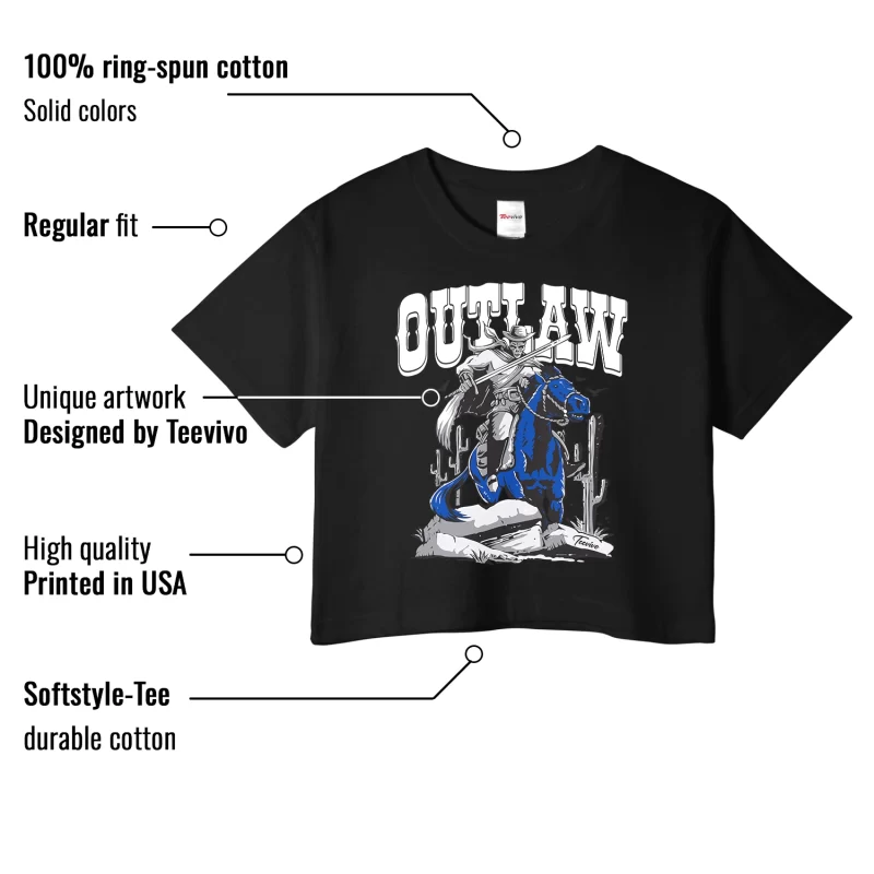 TeeVivo Crop Top Match Air Jordan 1 Retro Low OG Game Royal Outlaw – Air Jordan 1 Crop Top, AJ1 Crop Top