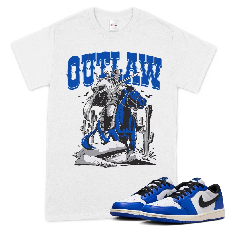 TeeVivo T-Shirt Match Air Jordan 1 Retro Low OG Game Royal Outlaw – Air Jordan 1 Shirt, AJ1 Shirt