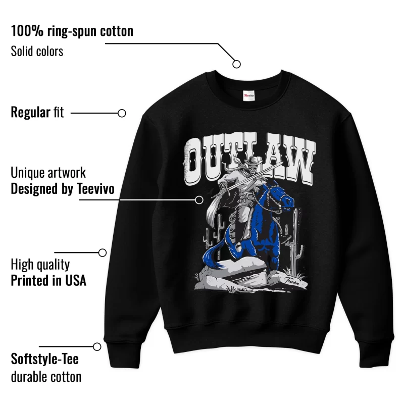 TeeVivo Sweatshirt Match Air Jordan 1 Retro Low OG Game Royal Outlaw – Air Jordan 1 Sweatshirt, AJ1 Sweatshirt