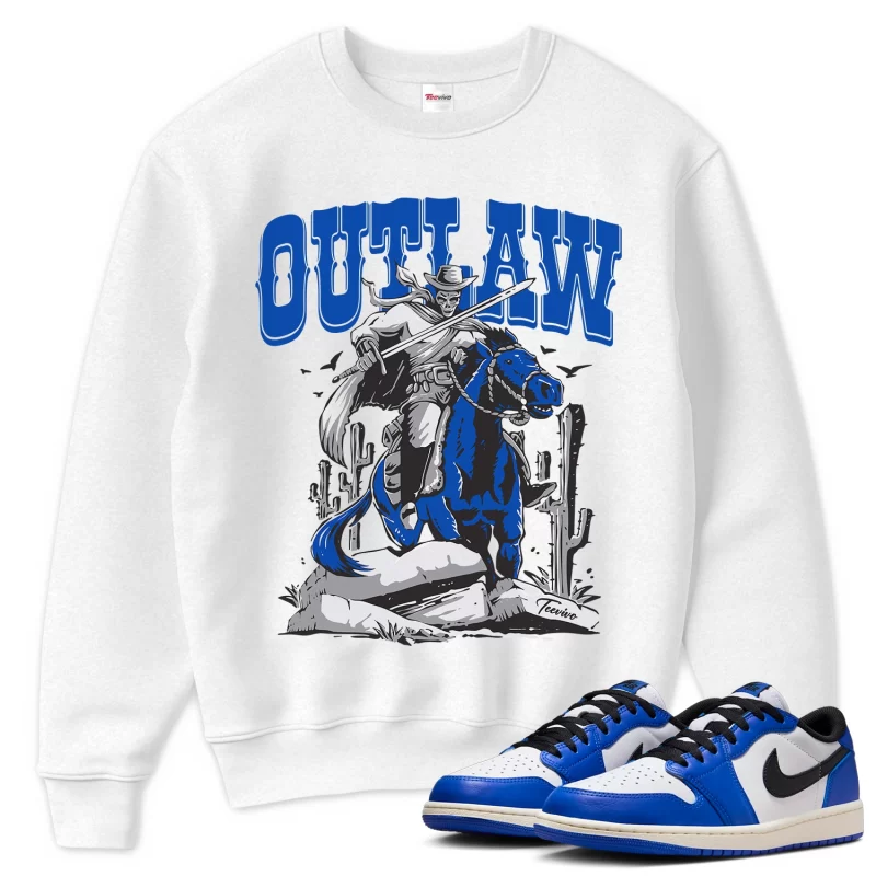 TeeVivo Sweatshirt Match Air Jordan 1 Retro Low OG Game Royal Outlaw – Air Jordan 1 Sweatshirt, AJ1 Sweatshirt
