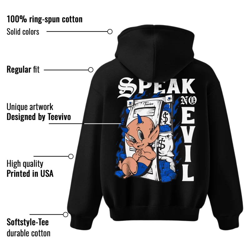 TeeVivo Hoodie Match Air Jordan 1 Retro Low OG Game Royal Speak no evil – Air Jordan 1 Hoodie, AJ1 Hoodie