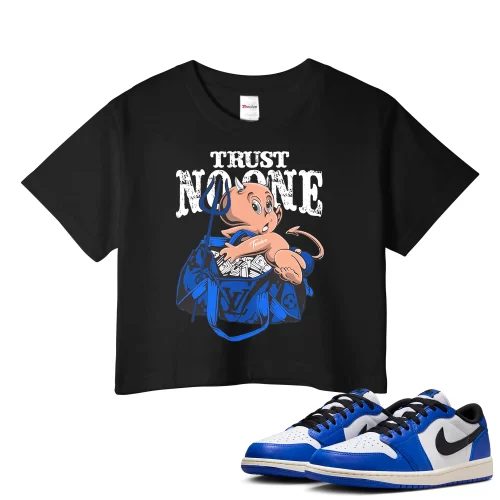 TeeVivo Crop Top Match Air Jordan 1 Retro Low OG Game Royal Trust no one – Air Jordan 1 Crop Top, AJ1 Crop Top