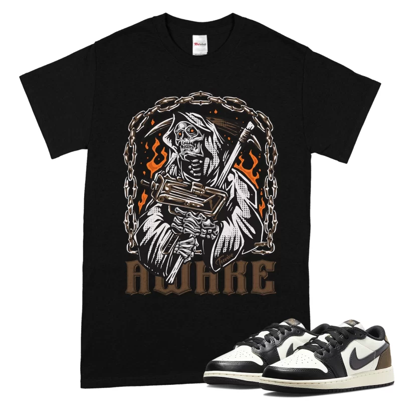 TeeVivo T-Shirt Match Air Jordan 1 Retro Low OG Mocha Awake – Air Jordan 1 Shirt, AJ1 Shirt