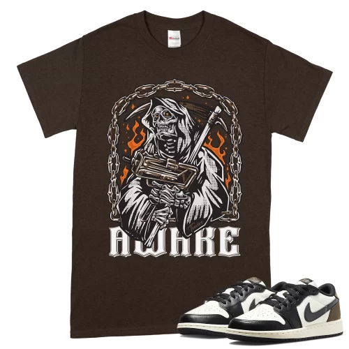 TeeVivo T-Shirt Match Air Jordan 1 Retro Low OG Mocha Awake – Air Jordan 1 Shirt, AJ1 Shirt
