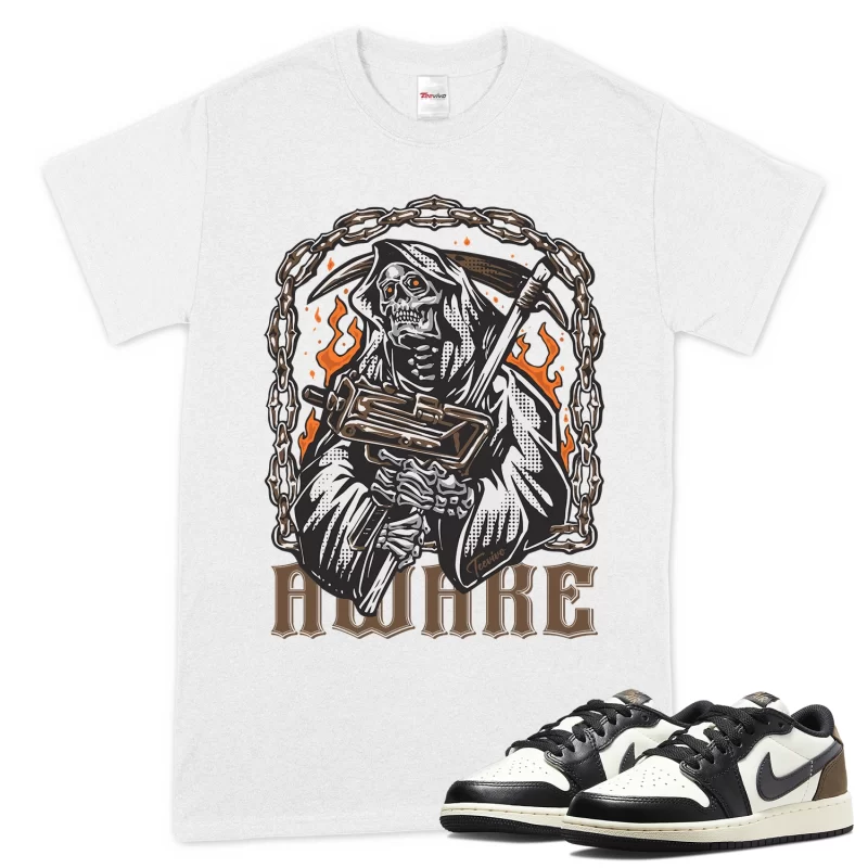 TeeVivo T-Shirt Match Air Jordan 1 Retro Low OG Mocha Awake – Air Jordan 1 Shirt, AJ1 Shirt