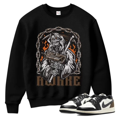 TeeVivo Sweatshirt Match Air Jordan 1 Retro Low OG Mocha Awake – Air Jordan 1 Sweatshirt, AJ1 Sweatshirt