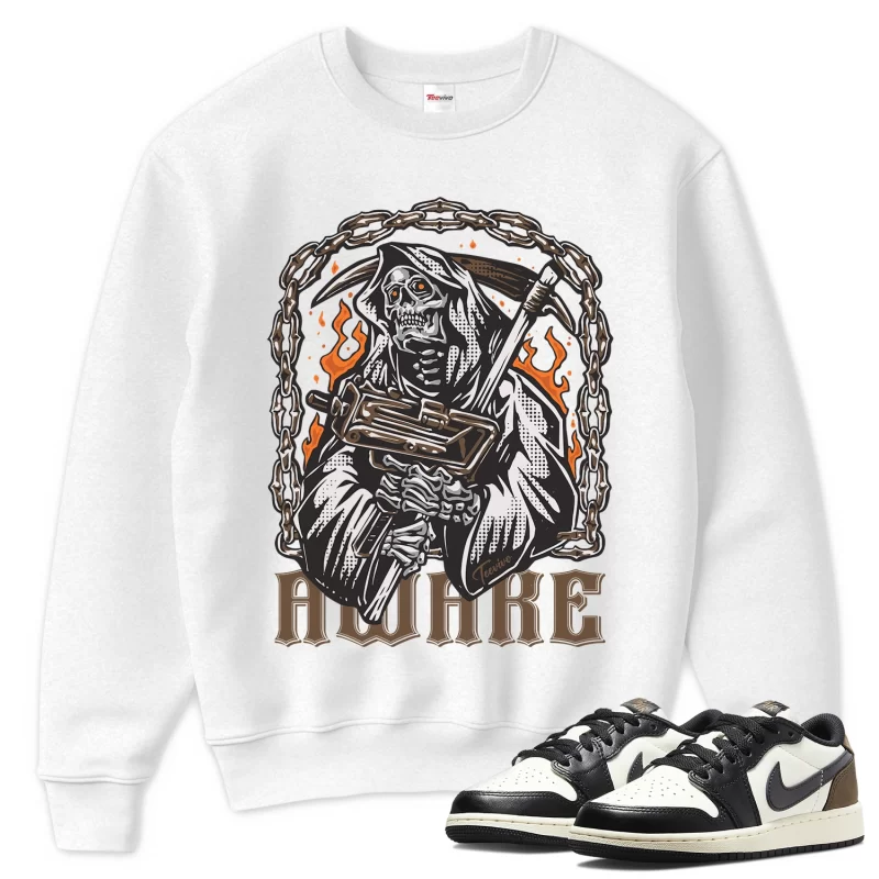 TeeVivo Sweatshirt Match Air Jordan 1 Retro Low OG Mocha Awake – Air Jordan 1 Sweatshirt, AJ1 Sweatshirt